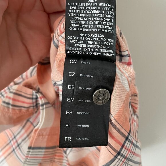 Kuhl Hadley Long Sleeve Shirt Peach Plaid Womens Medium - Picture 3 of 7